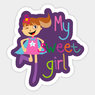 my daughter is super hero Sticker